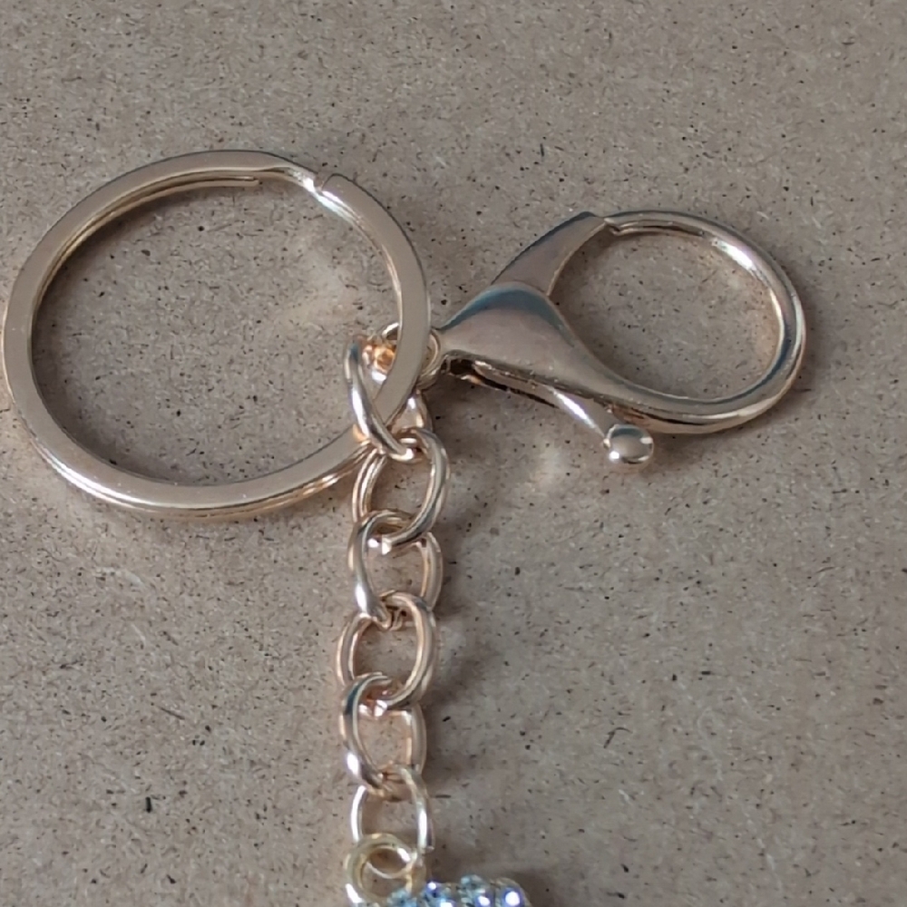 Rhinestone Cowboy Hat Keychain Bag Charm - Picture 3 of 5